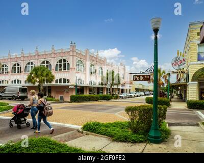 Oaks Street ion le vieux quartier historique d'Arcadia Florida USA Banque D'Images