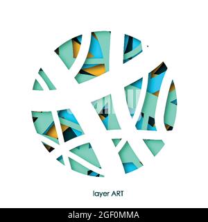 Papier d'art découpé dans des couches de cercle. Arrière-plan coloré. Style de découpe d'art papier pour les présentations, les prospectus, les affiches et les bannières. Illustration de Vecteur