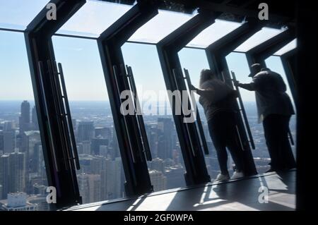 La terrasse d'observation de 360 Chicago offre une vue incroyable, Chicago il Banque D'Images