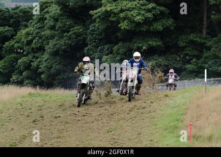 Hawick, Royaume-Uni. 22 août 2021. Action de la série 5 de l'événement du Scottish TwinSHOCK Scramble Club qui s'est tenu près de Hawick le dimanche 22 août 2021 crédit : Rob Gray/Alamy Live News Banque D'Images