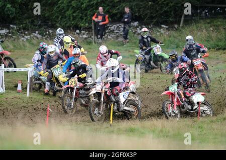 Hawick, Royaume-Uni. 22 août 2021. Action de la série 5 de l'événement du Scottish TwinSHOCK Scramble Club qui s'est tenu près de Hawick le dimanche 22 août 2021 crédit : Rob Gray/Alamy Live News Banque D'Images