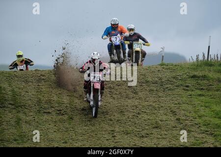 Hawick, Royaume-Uni. 22 août 2021. Action de la série 5 de l'événement du Scottish TwinSHOCK Scramble Club qui s'est tenu près de Hawick le dimanche 22 août 2021 crédit : Rob Gray/Alamy Live News Banque D'Images