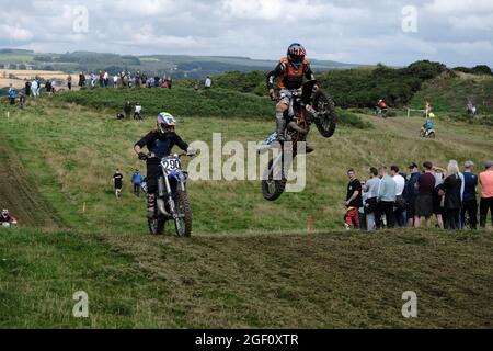 Hawick, Royaume-Uni. 22 août 2021. Action de la série 5 de l'événement du Scottish TwinSHOCK Scramble Club qui s'est tenu près de Hawick le dimanche 22 août 2021 crédit : Rob Gray/Alamy Live News Banque D'Images