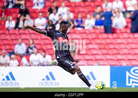 Copenhague, Danemark. 22 août 2021. Duplexe Tchamba (4) de SoenderjyskE vu pendant le match 3F Superliga entre le FC Copenhague et SoenderjyskE à Parken, Copenhague, Danemark. (Crédit photo : Gonzales photo/Alamy Live News Banque D'Images