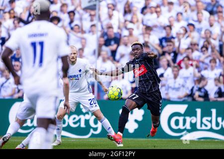 Copenhague, Danemark. 22 août 2021. Rilwan Hassan (77) de SoenderjyskE vu lors du match 3F Superliga entre le FC Copenhague et SoenderjyskE à Parken, Copenhague, Danemark. (Crédit photo : Gonzales photo/Alamy Live News Banque D'Images