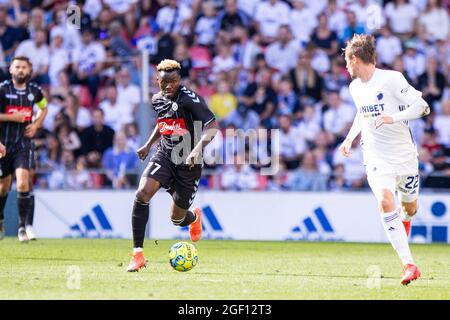 Copenhague, Danemark. 22 août 2021. Rilwan Hassan (77) de SoenderjyskE vu lors du match 3F Superliga entre le FC Copenhague et SoenderjyskE à Parken, Copenhague, Danemark. (Crédit photo : Gonzales photo/Alamy Live News Banque D'Images