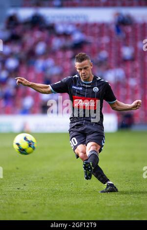 Copenhague, Danemark. 22 août 2021. Mads Albaek (90) de SoenderjyskE vu lors du match 3F Superliga entre le FC Copenhague et SoenderjyskE à Parken, Copenhague, Danemark. (Crédit photo : Gonzales photo/Alamy Live News Banque D'Images