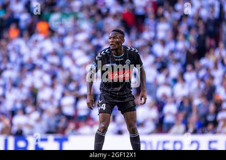 Copenhague, Danemark. 22 août 2021. Duplexe Tchamba (4) de SoenderjyskE vu pendant le match 3F Superliga entre le FC Copenhague et SoenderjyskE à Parken, Copenhague, Danemark. (Crédit photo : Gonzales photo/Alamy Live News Banque D'Images