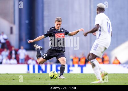 Copenhague, Danemark. 22 août 2021. Stefan Gartenmann (2) de SoenderjyskE vu pendant le match 3F Superliga entre le FC Copenhague et SoenderjyskE à Parken, Copenhague, Danemark. (Crédit photo : Gonzales photo/Alamy Live News Banque D'Images