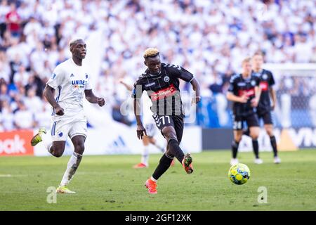 Copenhague, Danemark. 22 août 2021. Rilwan Hassan (77) de SoenderjyskE vu lors du match 3F Superliga entre le FC Copenhague et SoenderjyskE à Parken, Copenhague, Danemark. (Crédit photo : Gonzales photo/Alamy Live News Banque D'Images