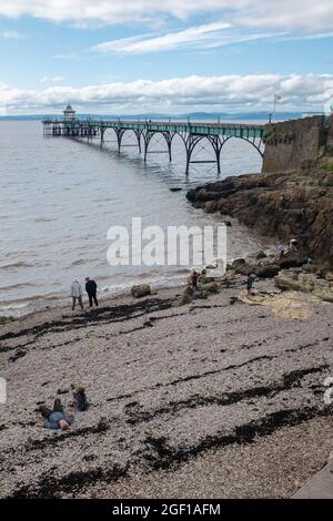 Clevedon Pier, près de Bristol, Royaume-Uni Banque D'Images