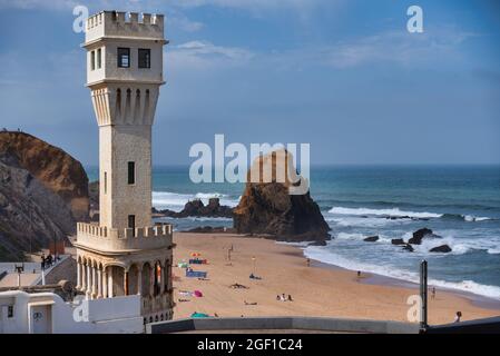 Torres Vedras, Portugal. 14 août 2021. Plage de Santa Cruz à Torres Vedras Portugal. Banque D'Images