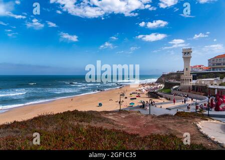 Torres Vedras, Portugal. 14 août 2021. Plage de Santa Cruz à Torres Vedras Portugal. Banque D'Images