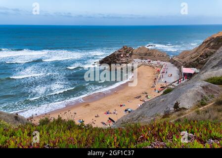 Torres Vedras, Portugal. 14 août 2021. Plage de Santa Cruz à Torres Vedras Portugal. Banque D'Images