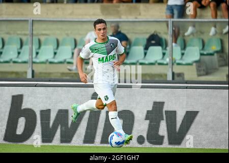 Vérone, Italie. 21 août 2021. Giacomo Raspadori (Sassuolo) pendant Hellas Verona FC vs US Sassuolo, football italien série A match à Vérone, Italie, août 21 2021 crédit: Agence de photo indépendante/Alamy Live News Banque D'Images