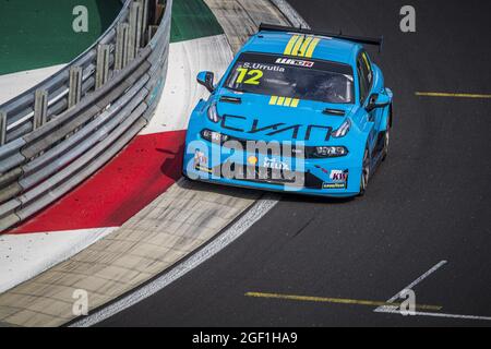 12 Urrutia Santiago (uru), Cyan Performance Lynk & Co, Lync & Co 03 TCR, action lors de la course WTCR 2021 de la FIA en Hongrie, 4ème tour de la FIA World Touring car Cup 20, Hungaroring, du 22 au 2021 août 2021 à Budapest - photo Gregory Lenmand / DPPI Banque D'Images