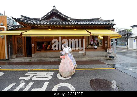 Village de Bukchon Hanok à Séoul, Corée. Banque D'Images