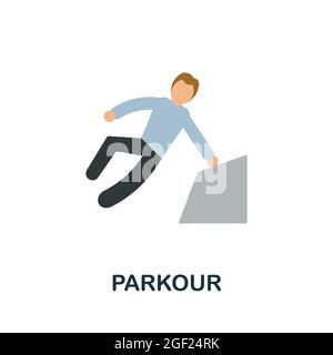 Icône du parc. Élément d'enseigne plat de la collection sport extrême. Icône Creative Parkour pour la conception Web, les modèles, les infographies et bien plus encore Illustration de Vecteur