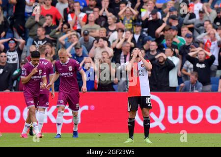 ROTTERDAM, PAYS-BAS - AOÛT 22 : Orkun Kokcu de Feyenoord pendant le match néerlandais Eredivisie entre Feyenoord et Vas-y Eagles au Kuip le 22 août 2021 à Rotterdam, pays-Bas (photo de Dennis Bresser/Orange Pictures) Banque D'Images