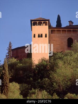 PEINADOR DE LA REINA-CONSTRUIDA FR 1537 SOBRE LA TORRE DE ABU L'HAYAY- EPOCA DE YUSUF I. LIEU: ALHAMBRA. GRENADE. ESPAGNE. Banque D'Images