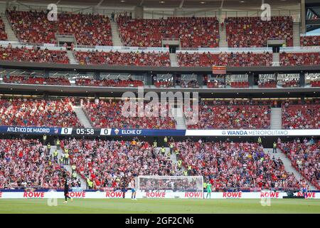 Vue générale pendant le championnat d'Espagne la Liga football match entre l'Atlético de Madrid et Elche CF le 22 août 2021 au stade Wanda Metropolitano à Madrid, Espagne - photo Oscar J Barroso / Espagne DPPI / DPPI Banque D'Images