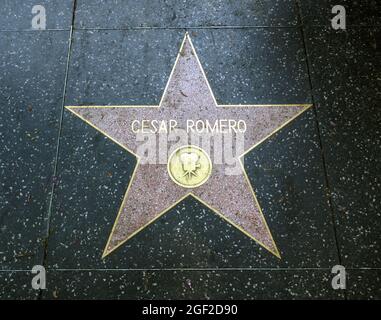 Hollywood, Californie, États-Unis 17 août 2021 UNE vue générale de l'atmosphère de l'acteur Cesar Romero's Star sur le Hollywood Walk of Fame le 17 août 2021 à Hollywood, Californie, États-Unis. Photo par Barry King/Alay stock photo Banque D'Images