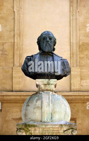 Buste, Portrait, Sculpture ou Statue de Nicolas-Claude Fabri de Peiresc (1580-1637) astronome français, savant et antiquaire Aix-en-Provence France Banque D'Images