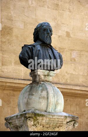 Buste, Portrait, Sculpture ou Statue de Nicolas-Claude Fabri de Peiresc (1580-1637) astronome français, savant et antiquaire Aix-en-Provence France Banque D'Images