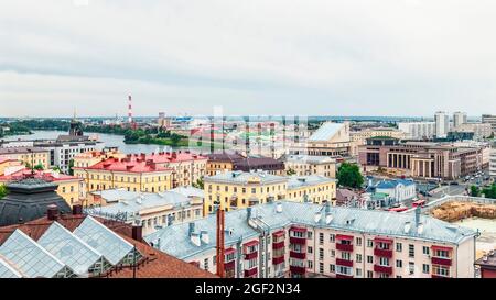 Panorama de Kazan, Russie. Toits, vue sur la ville depuis le haut Banque D'Images