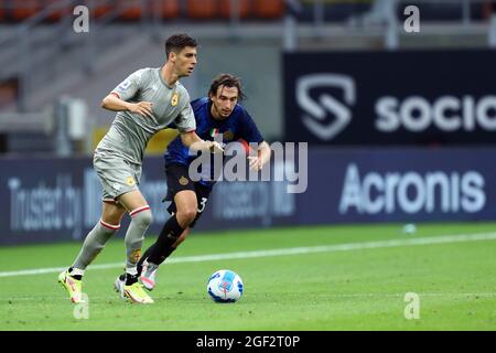 Milan, Italie. 21 août 2021. De la série UN match entre FC Internazionale et Gênes CFC au Stadio Giuseppe Meazza . Banque D'Images