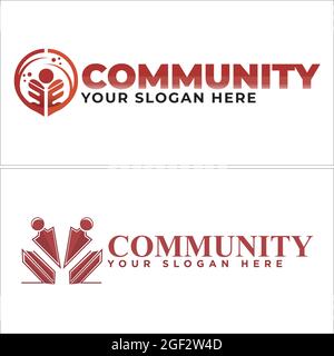 Communauté personnes non-profit logo design Illustration de Vecteur