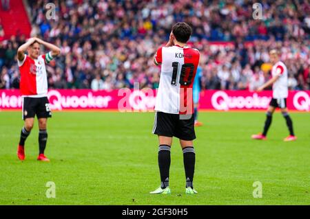 ROTTERDAM, PAYS-BAS - AOÛT 22 : Orkun Kokcu de Feyenoord pendant le match néerlandais Eredivisie entre Feyenoord et Vas-y Eagles au Stadion Feijenoord de Kuip le 22 août 2021 à Rotterdam, pays-Bas (photo de Yannick Verhoeven/Orange Pictures) Banque D'Images