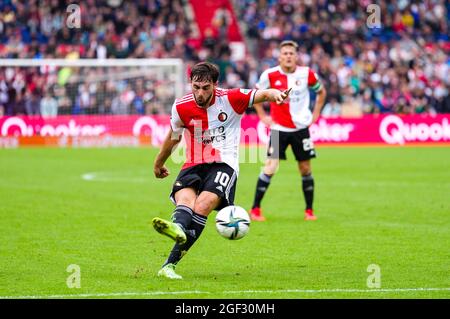 ROTTERDAM, PAYS-BAS - AOÛT 22 : Orkun Kokcu de Feyenoord pendant le match néerlandais Eredivisie entre Feyenoord et Vas-y Eagles au Stadion Feijenoord de Kuip le 22 août 2021 à Rotterdam, pays-Bas (photo de Yannick Verhoeven/Orange Pictures) Banque D'Images