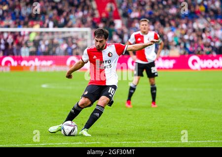 ROTTERDAM, PAYS-BAS - AOÛT 22 : Orkun Kokcu de Feyenoord pendant le match néerlandais Eredivisie entre Feyenoord et Vas-y Eagles au Stadion Feijenoord de Kuip le 22 août 2021 à Rotterdam, pays-Bas (photo de Yannick Verhoeven/Orange Pictures) Banque D'Images