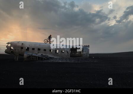 Epave d'avion Iceland DC3 Banque D'Images