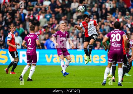 ROTTERDAM, PAYS-BAS - AOÛT 22 : Orkun Kokcu de Feyenoord pendant le match néerlandais Eredivisie entre Feyenoord et Vas-y Eagles au Stadion Feijenoord de Kuip le 22 août 2021 à Rotterdam, pays-Bas (photo de Yannick Verhoeven/Orange Pictures) Banque D'Images