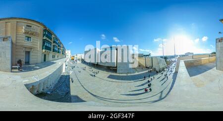 Vue panoramique à 360° de Rues de La Valette, Malte