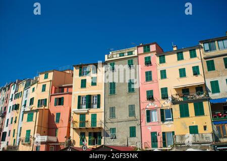 Détails architecturaux et de construction du village de Portovenere Ligurie Italie Banque D'Images