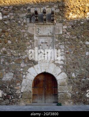 Espagne, Andalousie, province d'Almeria, Carboneras. Château de Saint Andrew. L'isolement du village comporte un danger dû aux pirates berbères. Un pari Banque D'Images