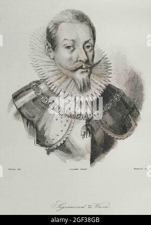 Sigismund III Vasa (1566-1632) ou Sigismund III de Pologne. Roi de Pologne (1587-1632) et de Suède (1592-1599), grand-duc de Lituanie et monarque de t Banque D'Images