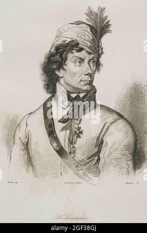 Tadeusz Kosciuszko (1746-1817). Général et homme d'État polonais. Héros national en Pologne et au Bélarus pour sa direction d'une insurrection nationale, et moi-même Banque D'Images