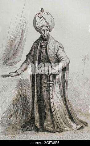Selim II (1524-1574). Aussi connu sous le nom de Selim le Blond ou Selim il ivre. Sultan ottoman de 1566. Engraing par Lemaitre, Masson et Lesueur. Historique de Banque D'Images