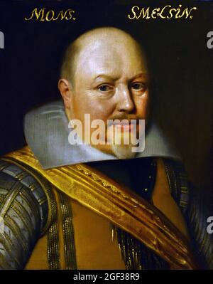 Portrait de Nicolaas Schmelzing, Michiel Jansz van Mierevelt (atelier de), 1609 - 1633 Ditch, pays-Bas, Banque D'Images