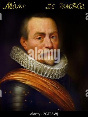 Portret van Olivier van den Tempel, Heer van Corbeecke, Jan Antonisz. Van Ravesteyn (atelier van), ca. 1609 - env. 1633 Néerlandais, pays-Bas. Banque D'Images