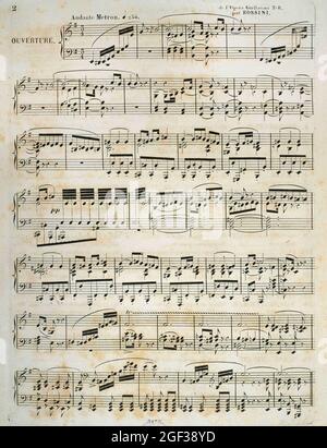 Gioacchino Rossini (1792-1868). Compositeur italien. Partitions de « William Tell ». Opéra de langue française en quatre actes. Il a d'abord été exécuté par le par Banque D'Images