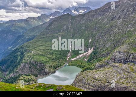 Margitze, Talwanne, Margitzenstausee, Voir, Stausee, Mauer, Staubauer, Pasterze, Wasser, Pasterzengletscher, Gletscherwasser, Oberstufe, Kraftwerk, Banque D'Images