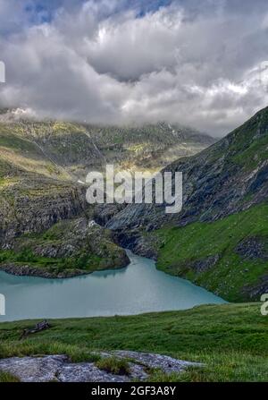 Margitze, Talwanne, Margitzenstausee, Voir, Stausee, Mauer, Staubauer, Pasterze, Wasser, Pasterzengletscher, Gletscherwasser, Oberstufe, Kraftwerk, Banque D'Images