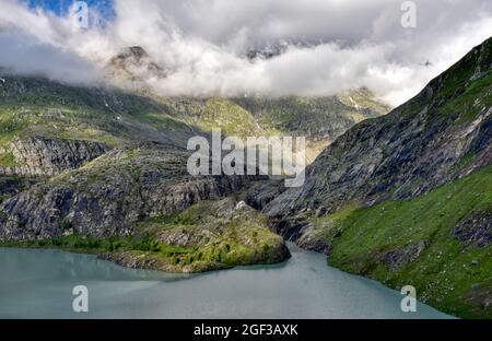 Margitze, Talwanne, Margitzenstausee, Voir, Stausee, Mauer, Staubauer, Pasterze, Wasser, Pasterzengletscher, Gletscherwasser, Oberstufe, Kraftwerk, Banque D'Images
