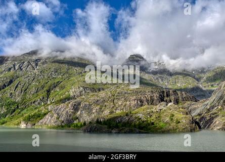 Margitze, Talwanne, Margitzenstausee, Voir, Stausee, Mauer, Staubauer, Pasterze, Wasser, Pasterzengletscher, Gletscherwasser, Oberstufe, Kraftwerk, Banque D'Images