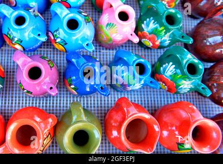 souvenirs de poterie de handamde à vendre en macédoine. Banque D'Images